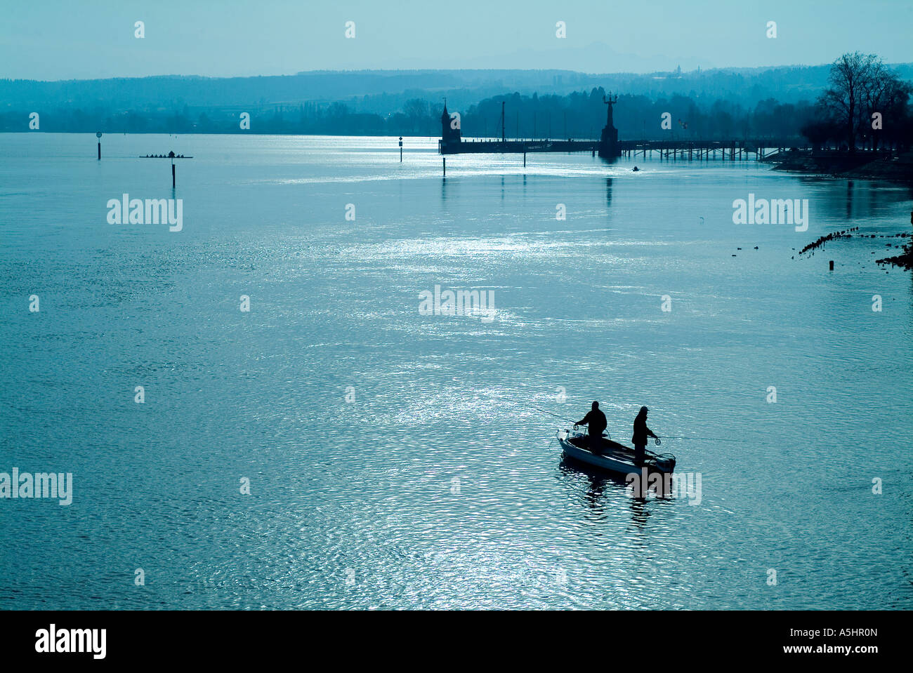 Anglers fishing on the Rhine River -Lower Lake Constance,Konstanz,Germany Stock Photo - Alamy