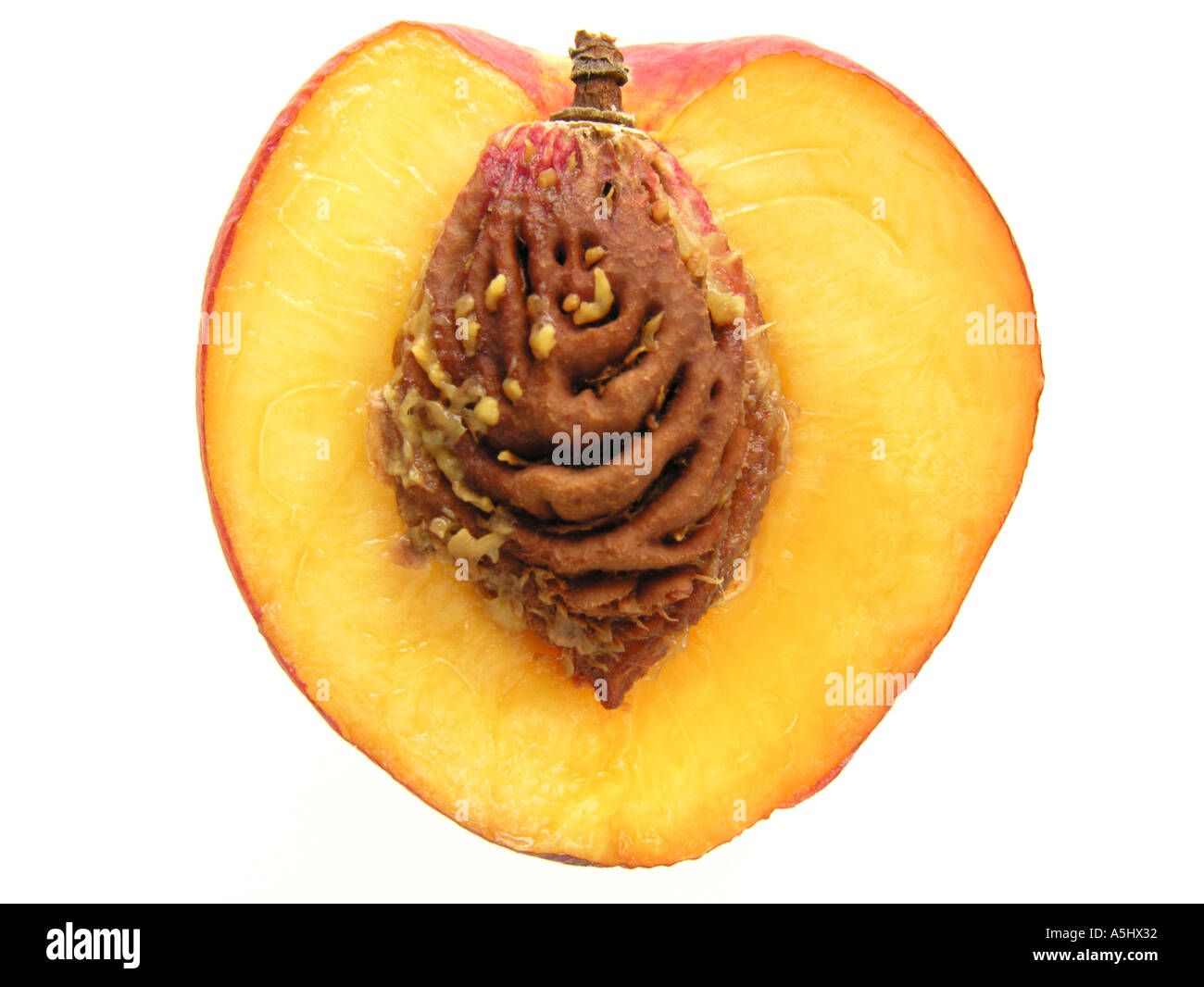 Peach Cut In Half High Resolution Stock Photography And Images Alamy