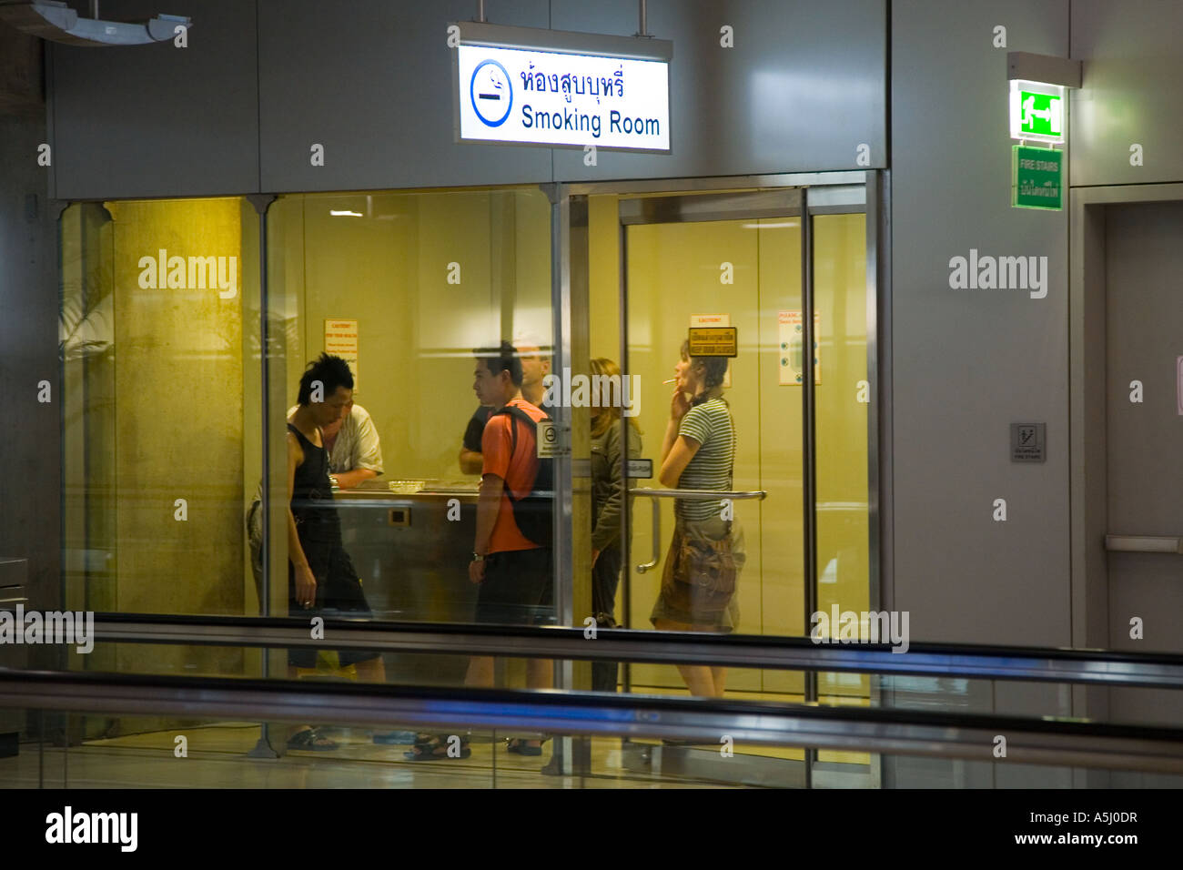 Smokers In Smoking Room Passengers In The Interior Bangkok