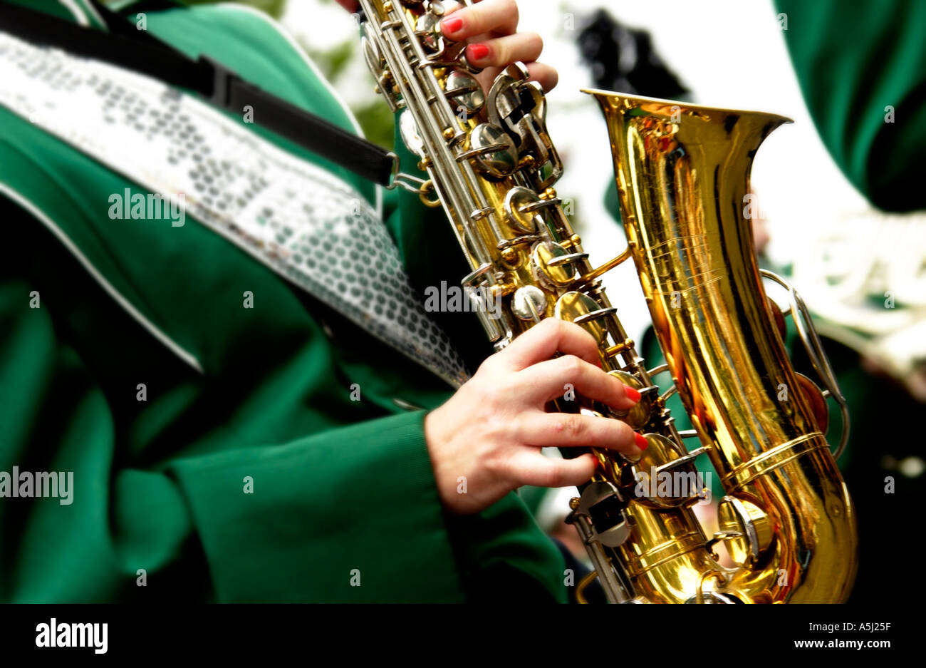 High School Marching Band Saxophone High Resolution Stock Photography