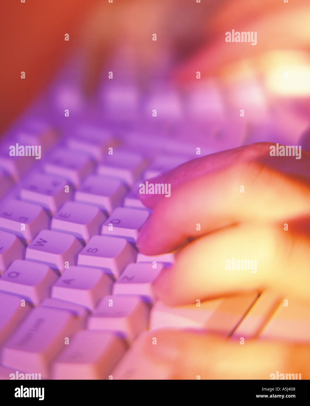 Hands on Keyboard Stock Photo