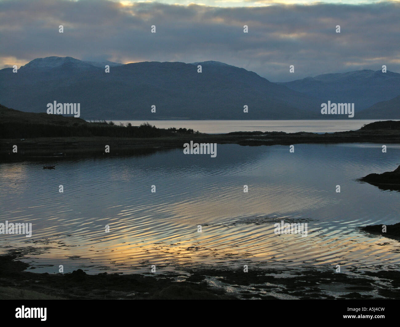 Knoydart from Camus Cross, Isle of Skye, Scotland, Dawn Stock Photo Alamy