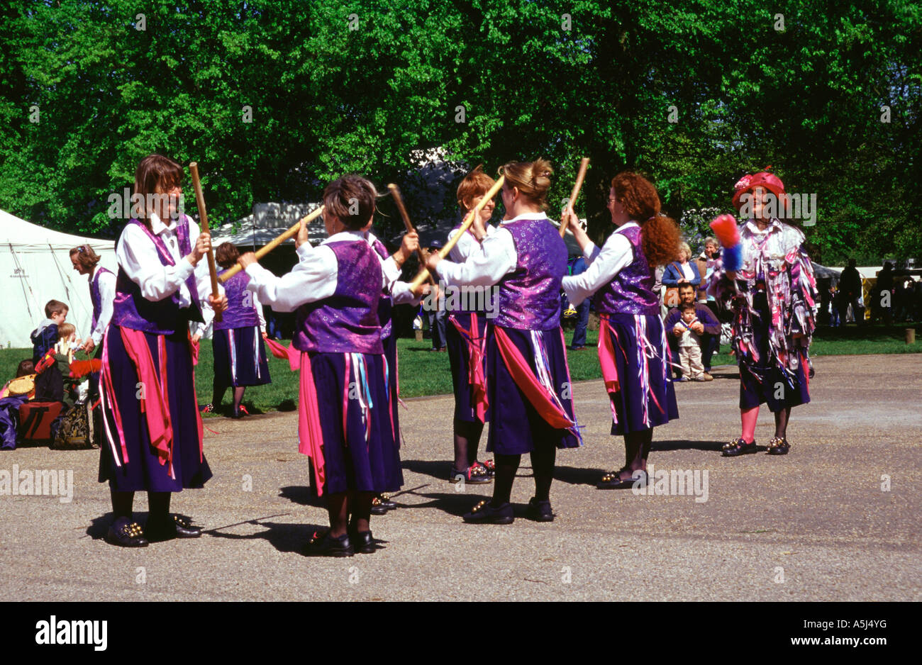 The stick folk dance Stock Photo