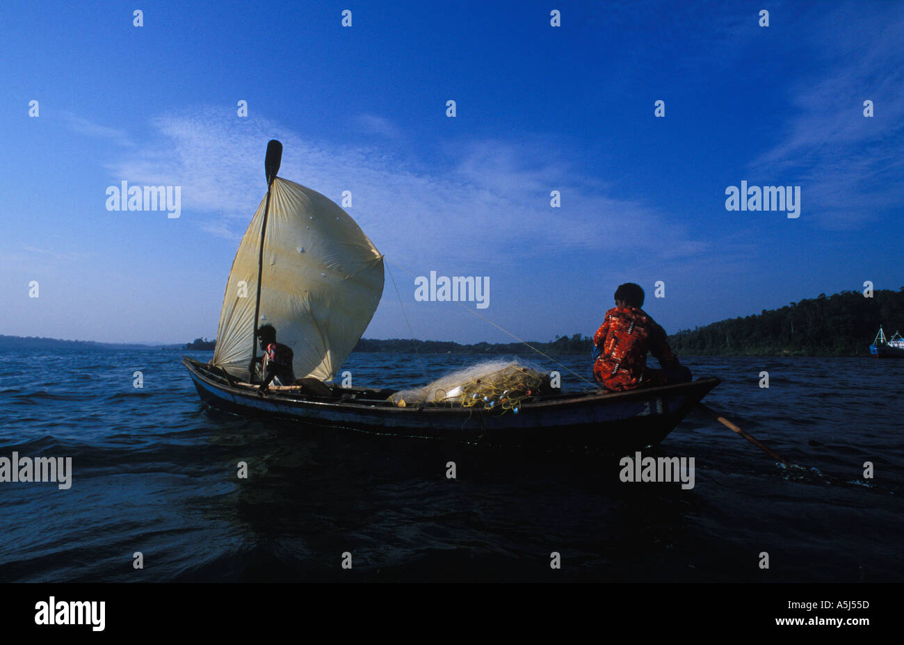 Fisherman in Port Blair Andaman Islands India Stock Photo