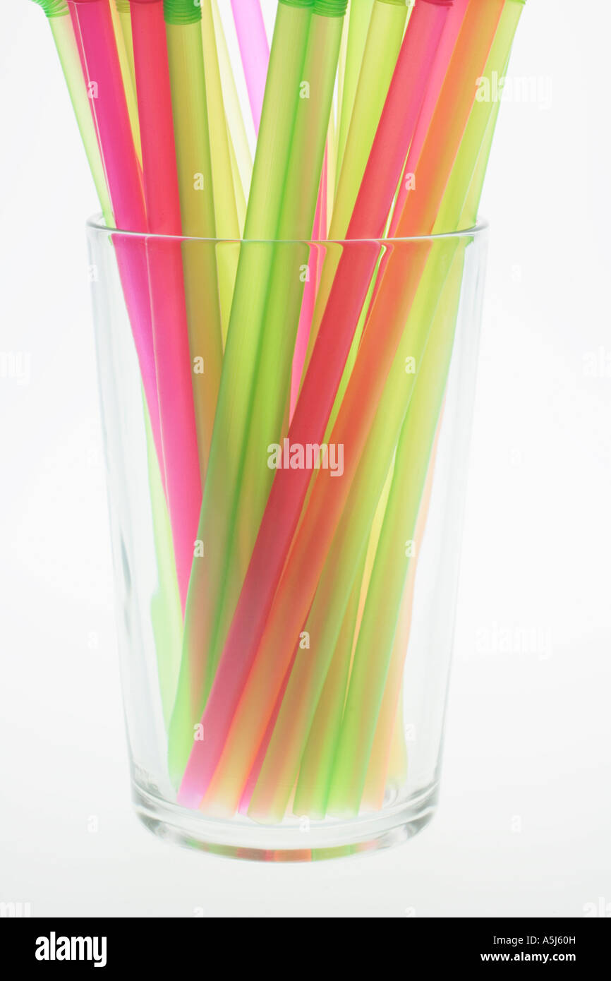 Drinking Straws in Glass Stock Photo Alamy