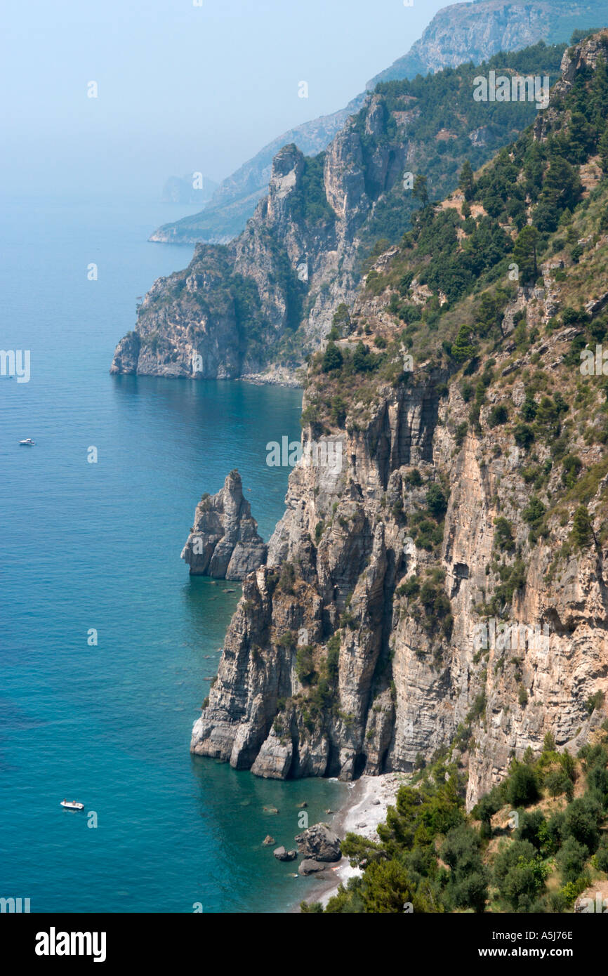 Amalfi Coastline (Costiera Amalfitana) near Positano, Neapolitan Riviera, Italy Stock Photo