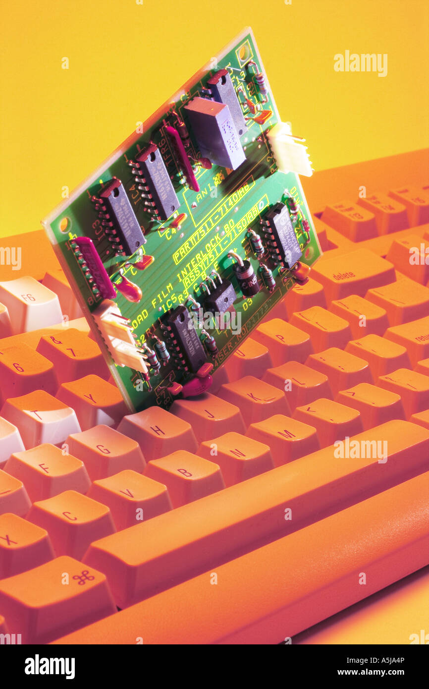 Computer Keyboard Controller Board Circuit Board on Computer Keyboard Stock Photo - Alamy