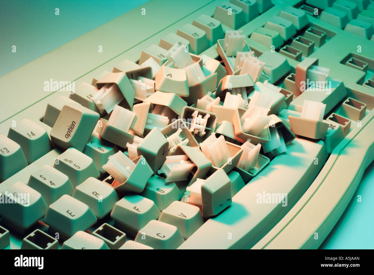 Computer Keyboard with Broken Keys Stock Photo Alamy