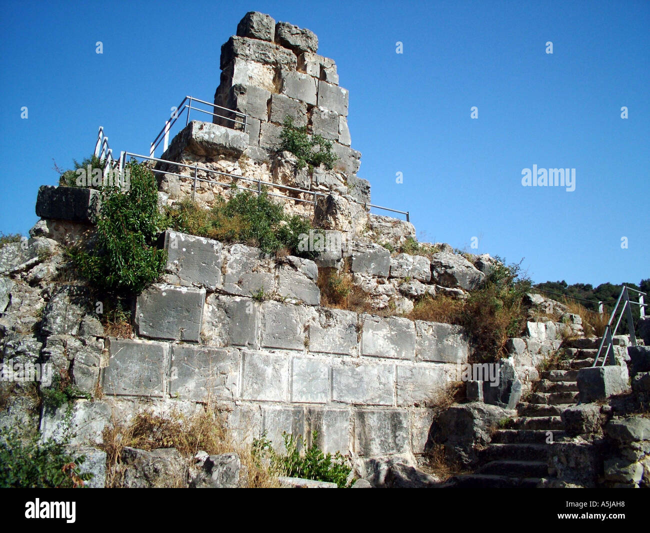Monfort A Crusader castle in Western Galilee Israel Stock Photo