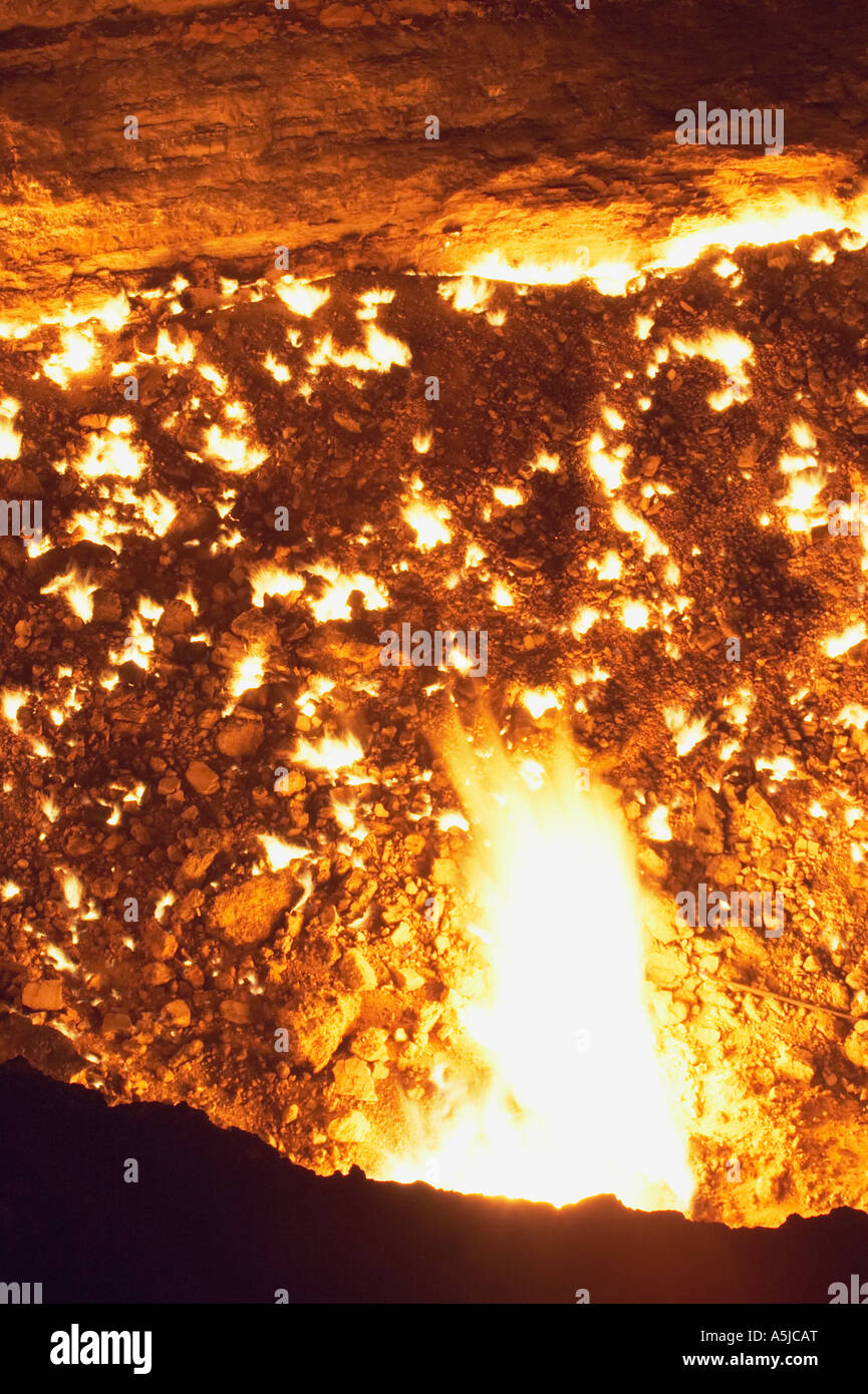 Gas Crater At Darvaza Stock Photo