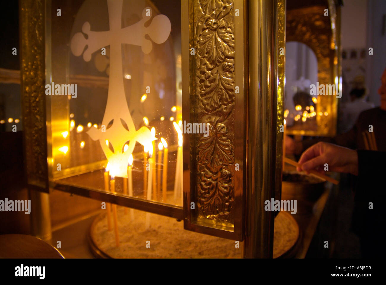 Candles inside a church hires stock photography and images Alamy