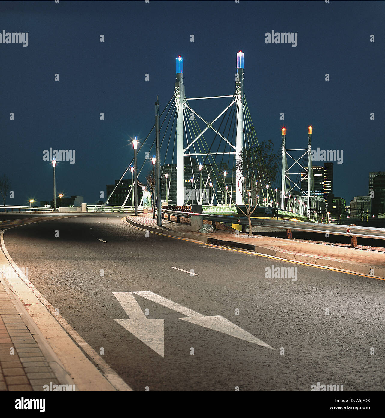 The Mandela Bridge dawn Johannesburg South Africa Stock Photo Alamy