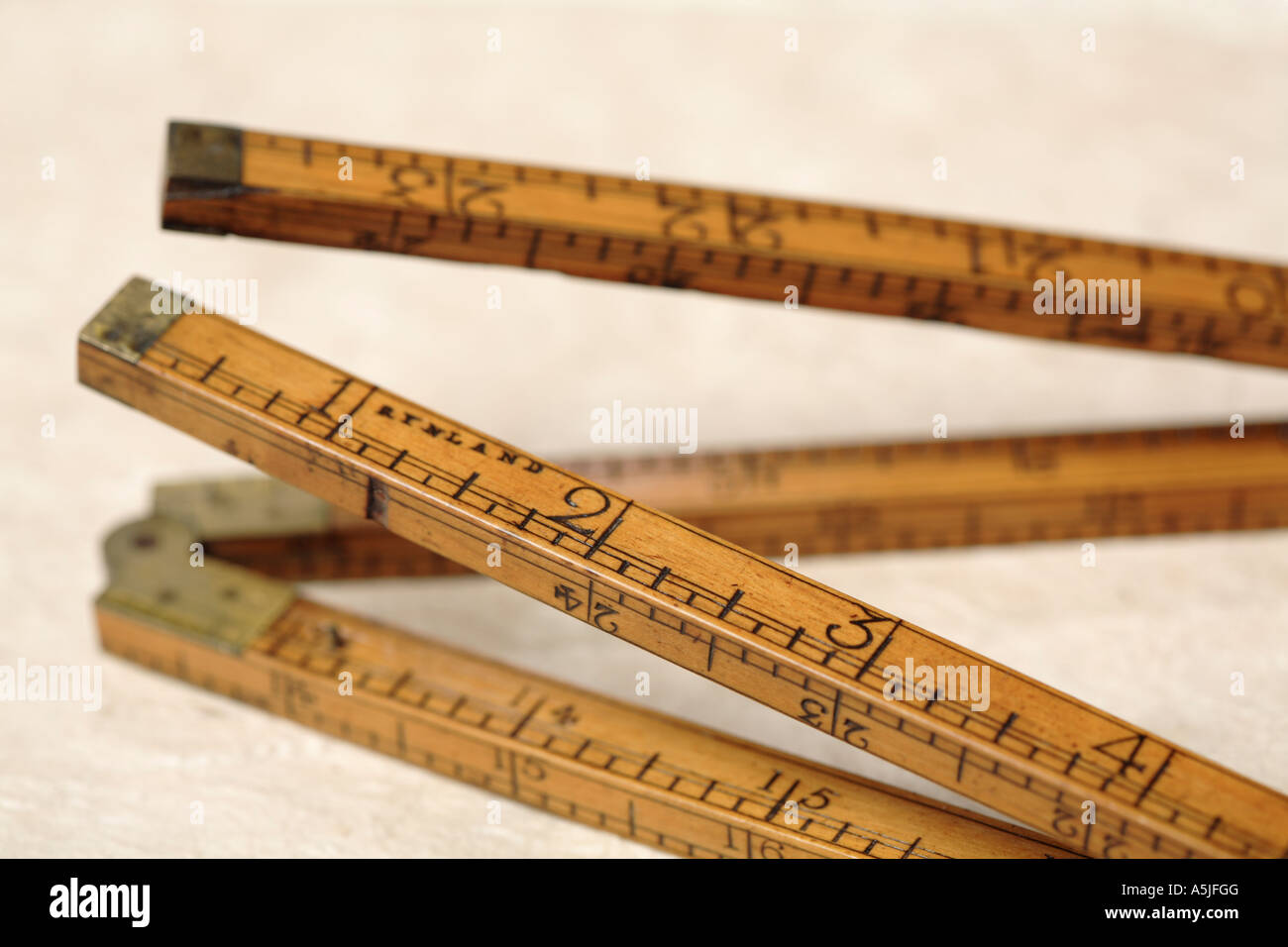 Old wooden ruler inches hi-res stock photography and images - Alamy