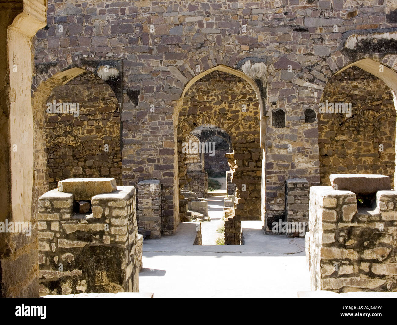 Golconda Fort interior Hyderabad Andhra Pradesh India Stock Ph…