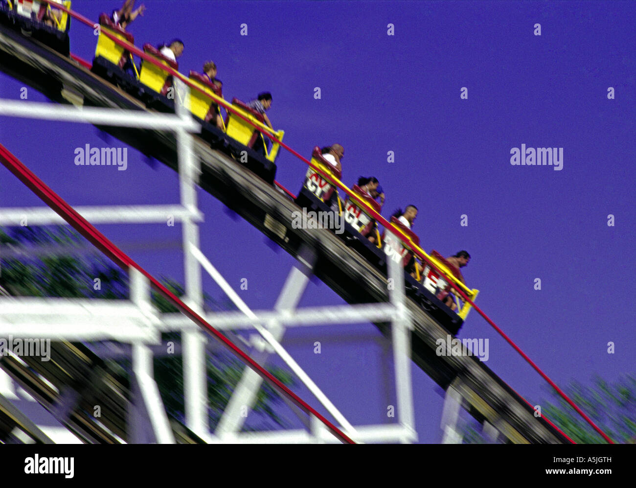 Rollercoaster, Amusement Park, Cony Island, Brooklyn, NY Stock Photo