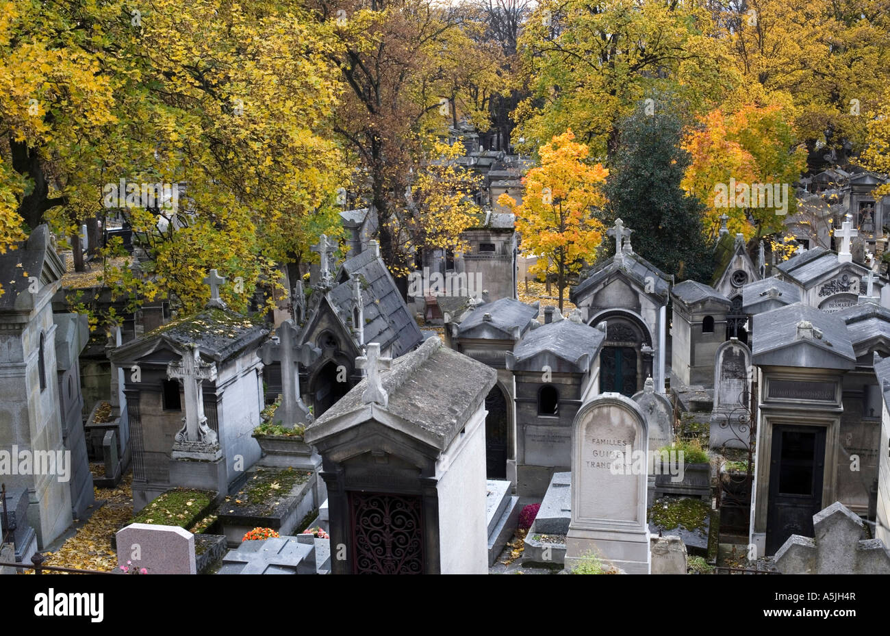 Père Lachaise cemetery in automn. Paris. France. Stock Photo