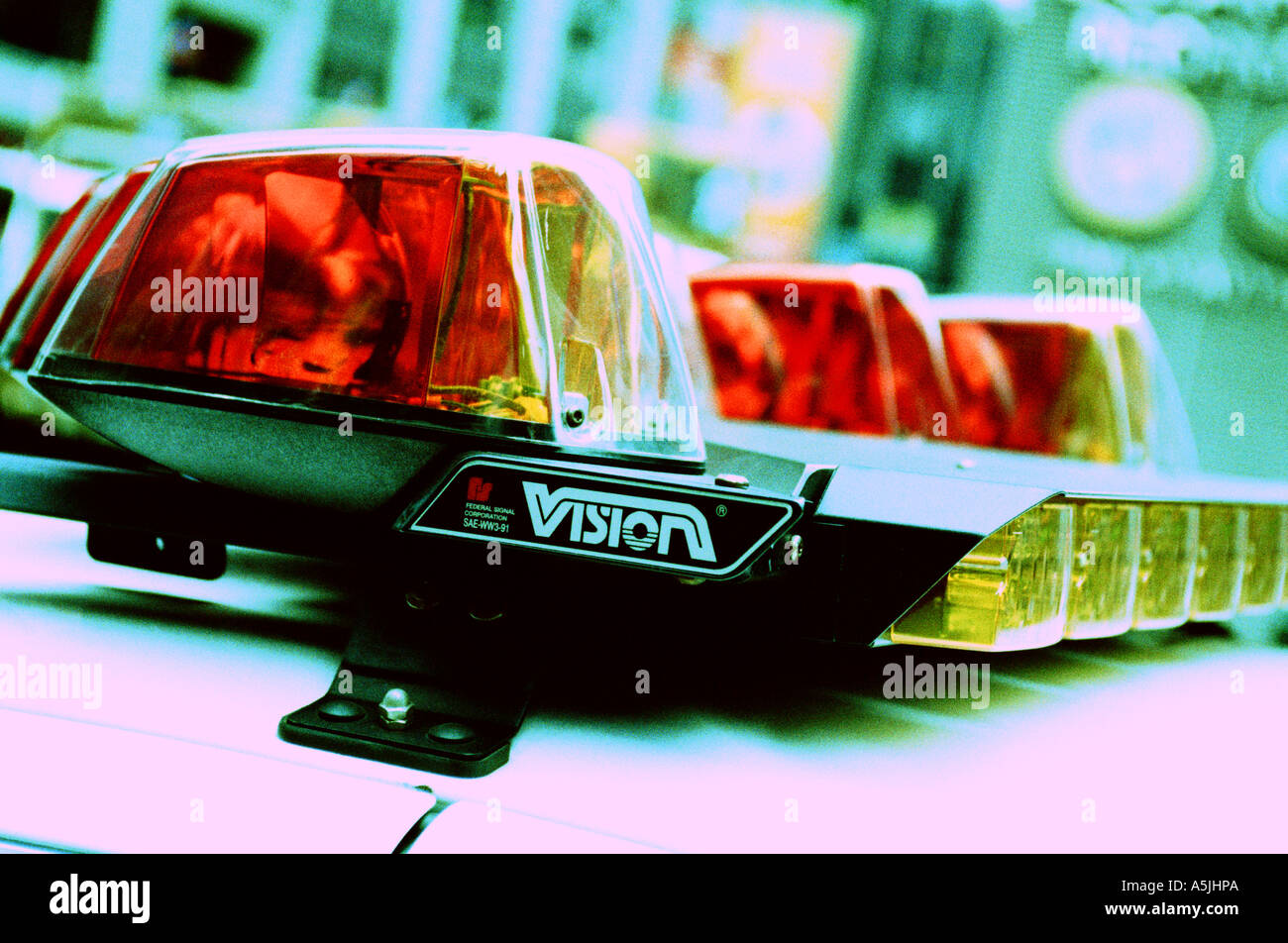 Police car flashing lights usa hi-res stock photography and images - Alamy