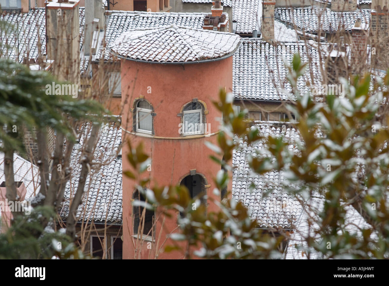 Old Lyon. Tour Rose. Saint Jean district. Lyon France Stock Photo Alamy
