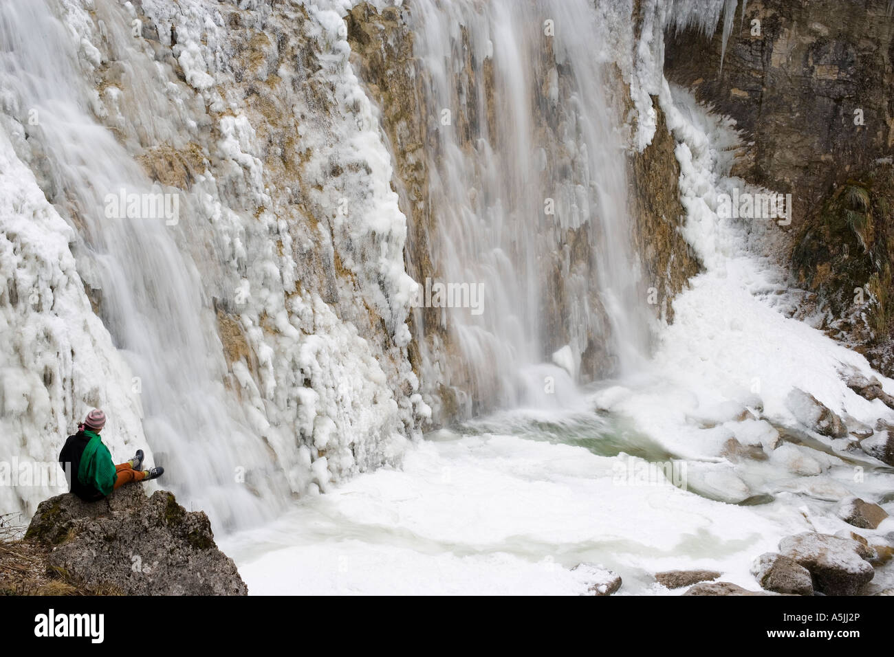 Herisson waterfall. Jura France Stock Photo