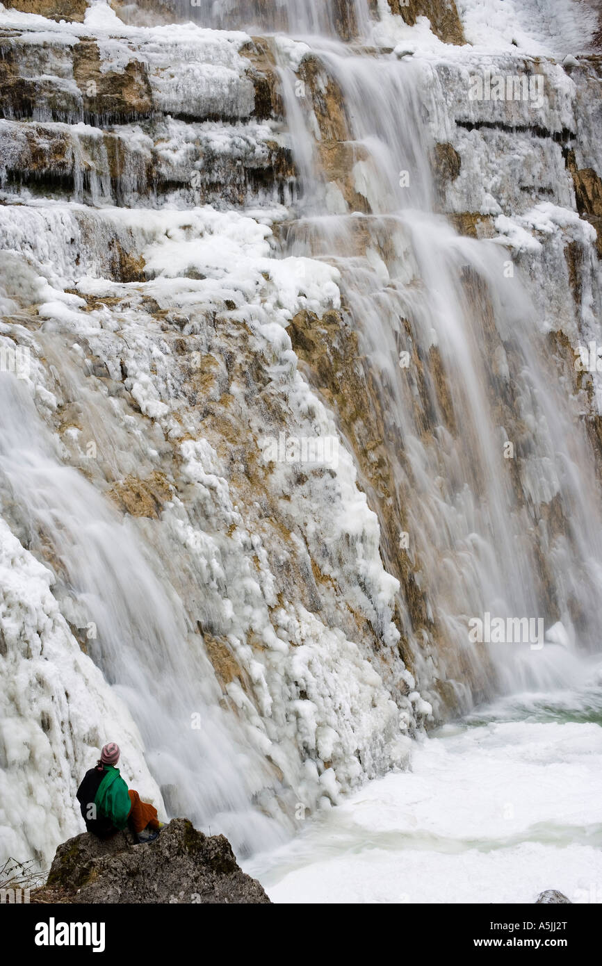 Herisson waterfall. Jura France Stock Photo