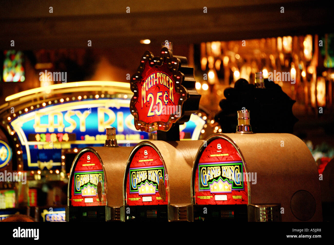 gambling machines at a Vegas casino. Stock Photo
