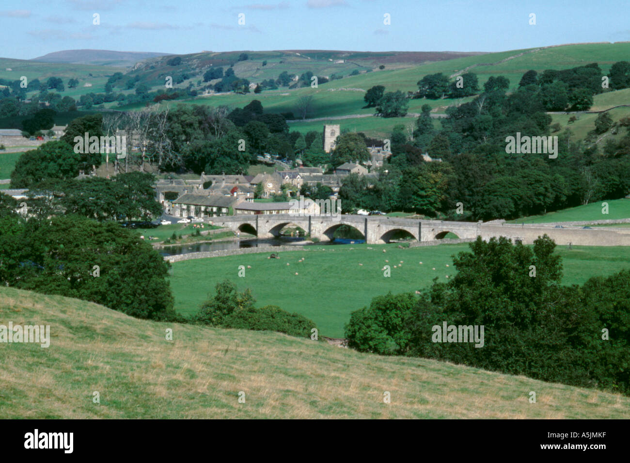 Village of Burnsall and River Wharfe, Wharfedale, Yorkshire Dales