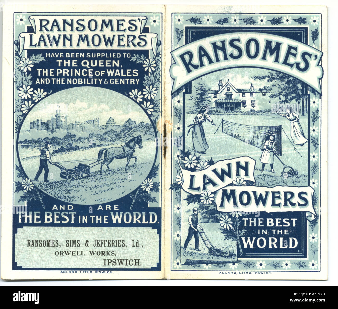 Ransomes' Lawn Mower catalogue 1901 Stock Photo Alamy