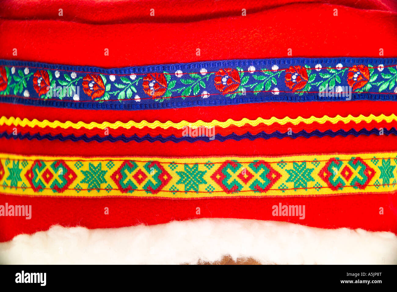 Traditional Sami hat from Northern Sweden Stock Photo