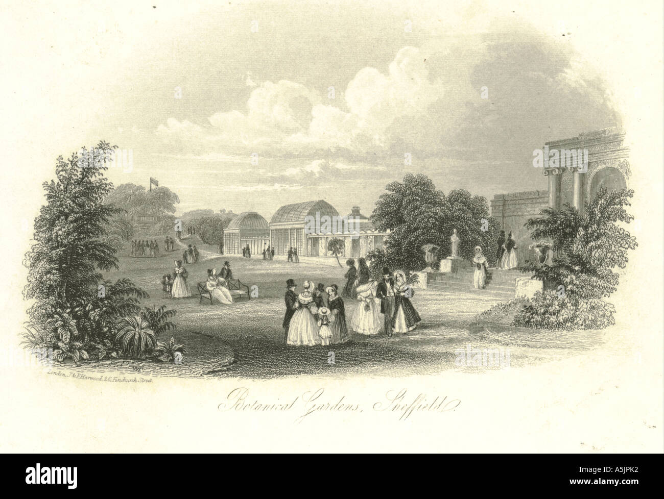Botanical Gardens, Sheffield, on pictorial engraved writing paper circa