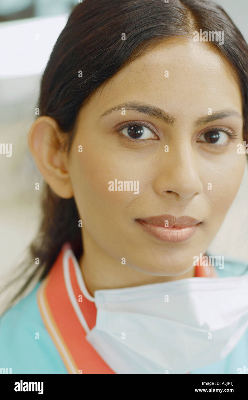 Close up of Indian female dental assistant Stock Photo
