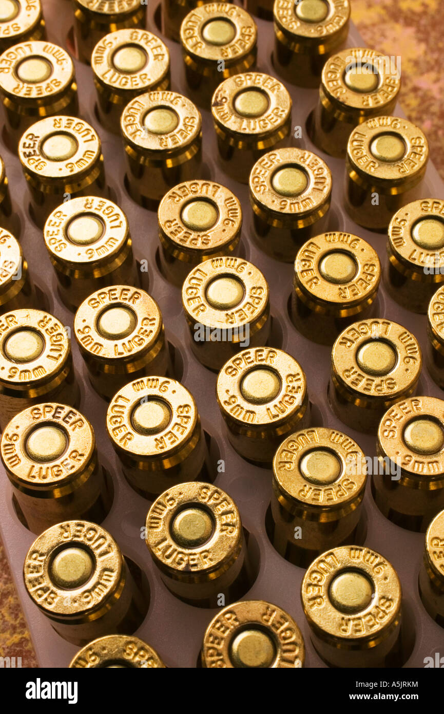 9mm bullets Stock Photo