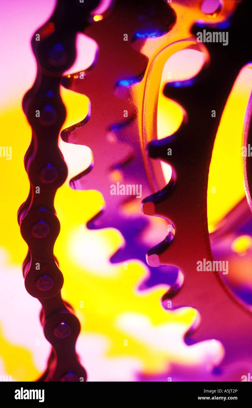 Bike gears and chain Stock Photo Alamy
