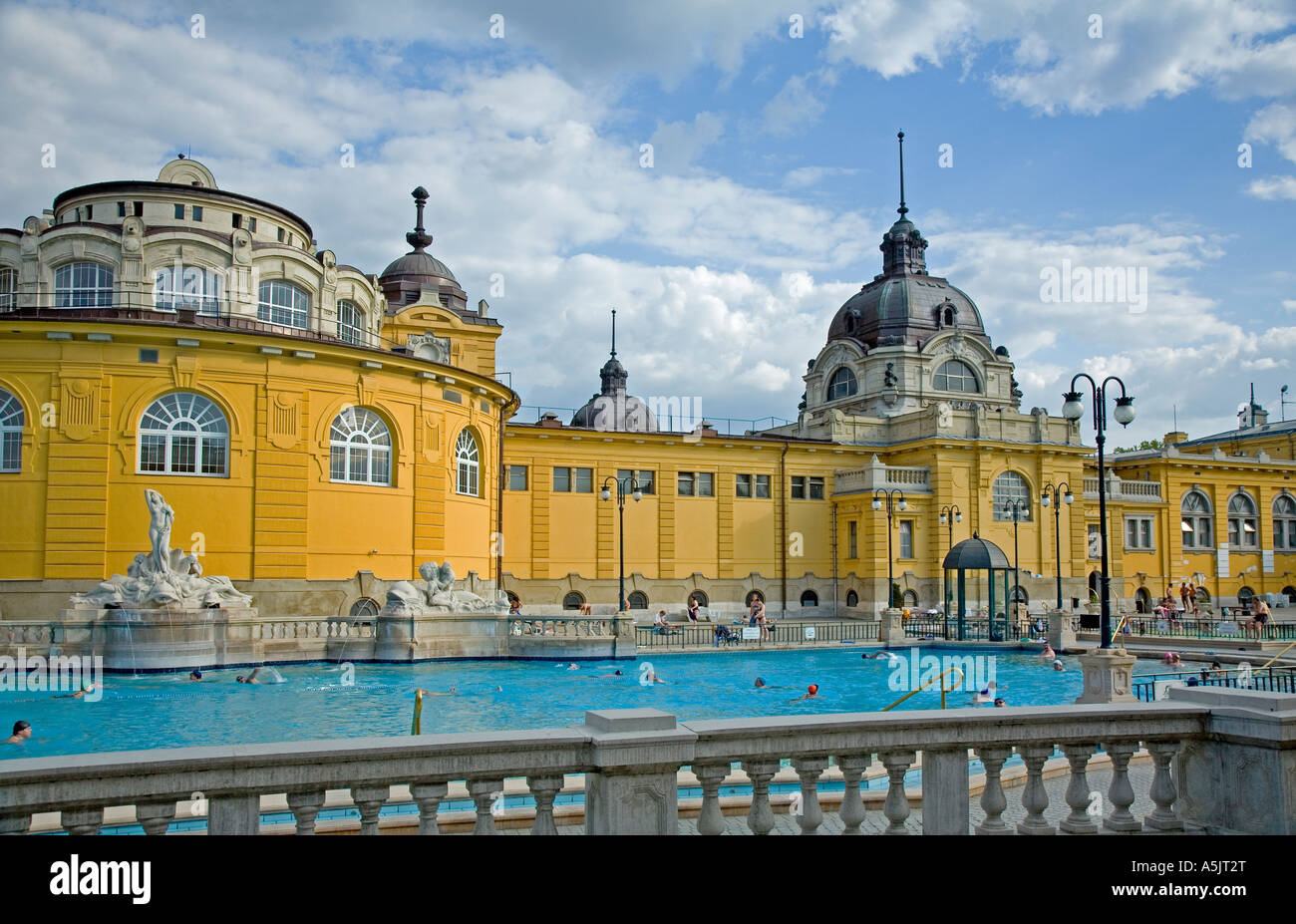 Hungary Pool Building Széchenyi Open air bath in neobaroque Building Style, Swimming pool ...