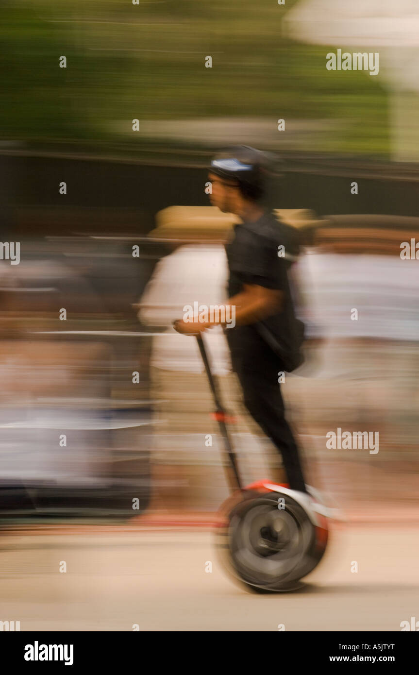 Man on a Segway tour in Chicago Illinois Stock Photo