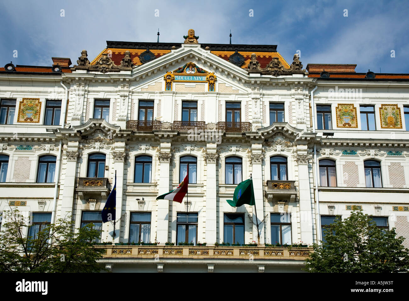 City hall of Pecs, Pecs, Southungary, Ungary, Southeast Europe, Europe, Stock Photo