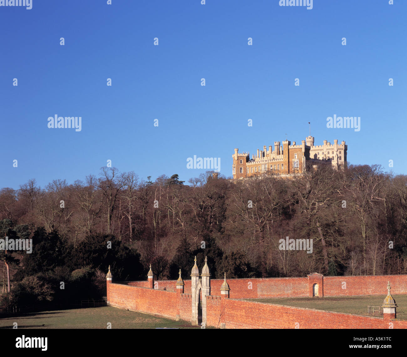 Belvoir Castle Grantham Leicestershire from across the parkland Stock Photo