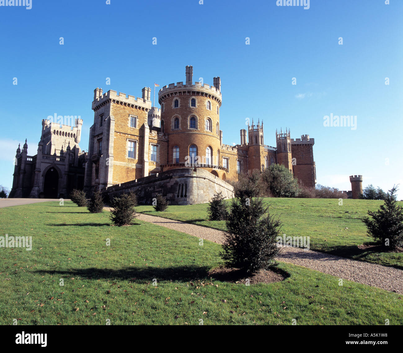 Side view of Belvoir Castle Grantham Leicestershire Stock Photo