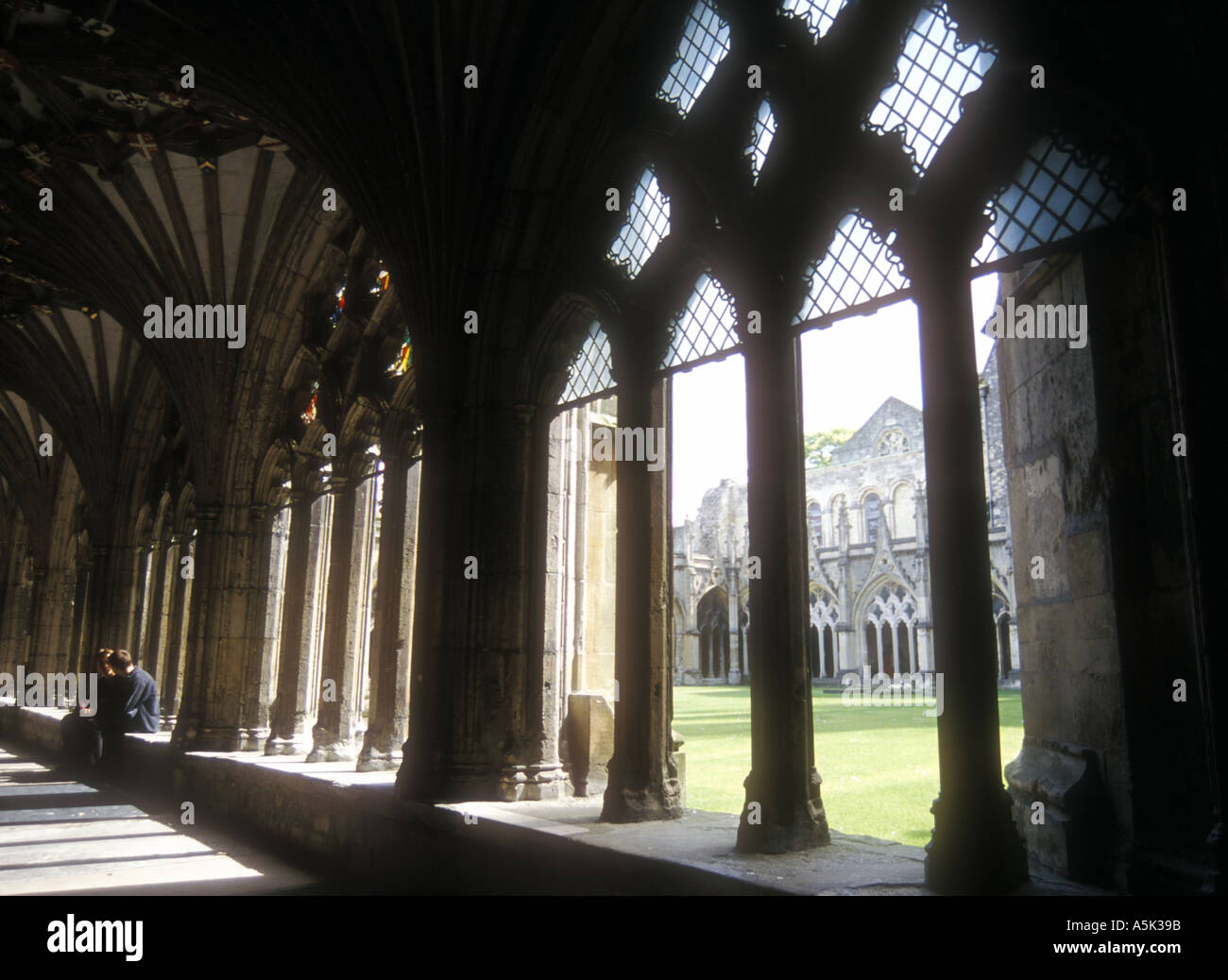 Cloister at Canterbury Cathedral Stock Photo