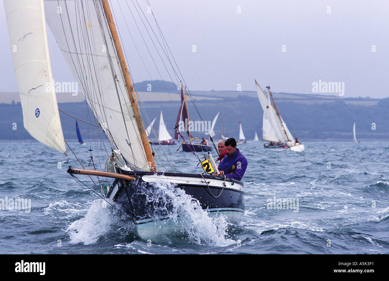 A classic boat racing Falmouth Cornwall Great Britain Stock Photo