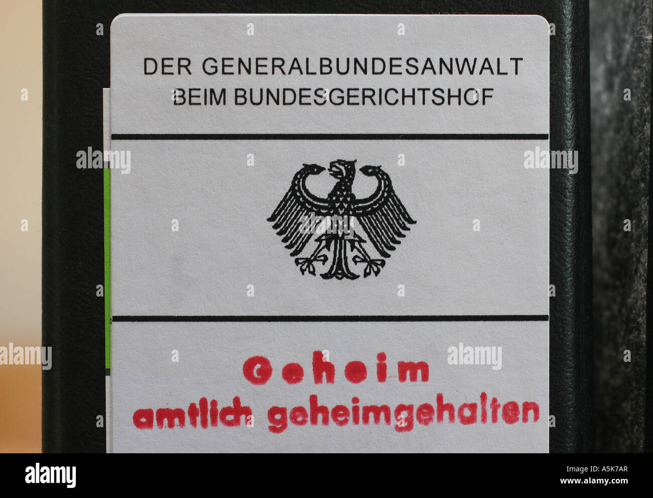 Restricted court record of the Federal Court of Justice, Germany Stock Photo