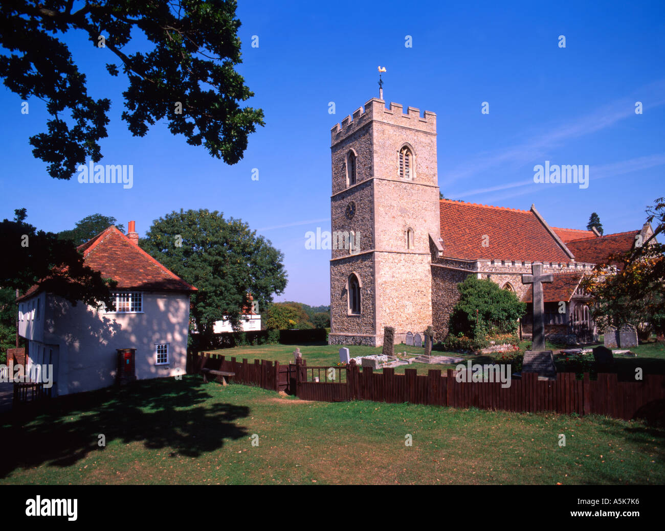 Matching green church in Essex, England Stock Photo Alamy