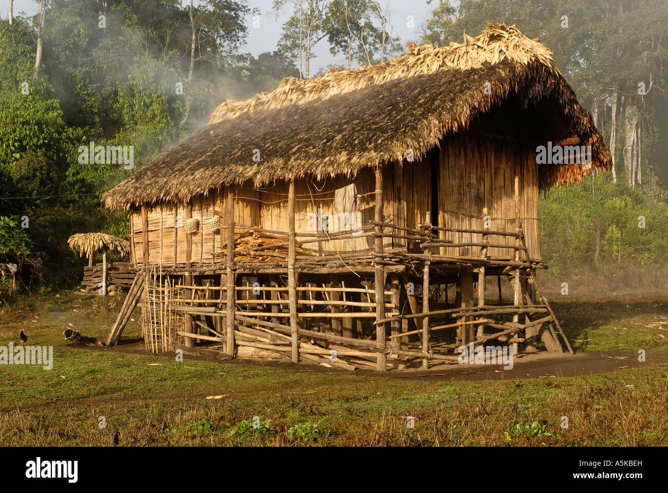 Traditional Rawang house, Kachin State, Myanmar Stock Photo Alamy