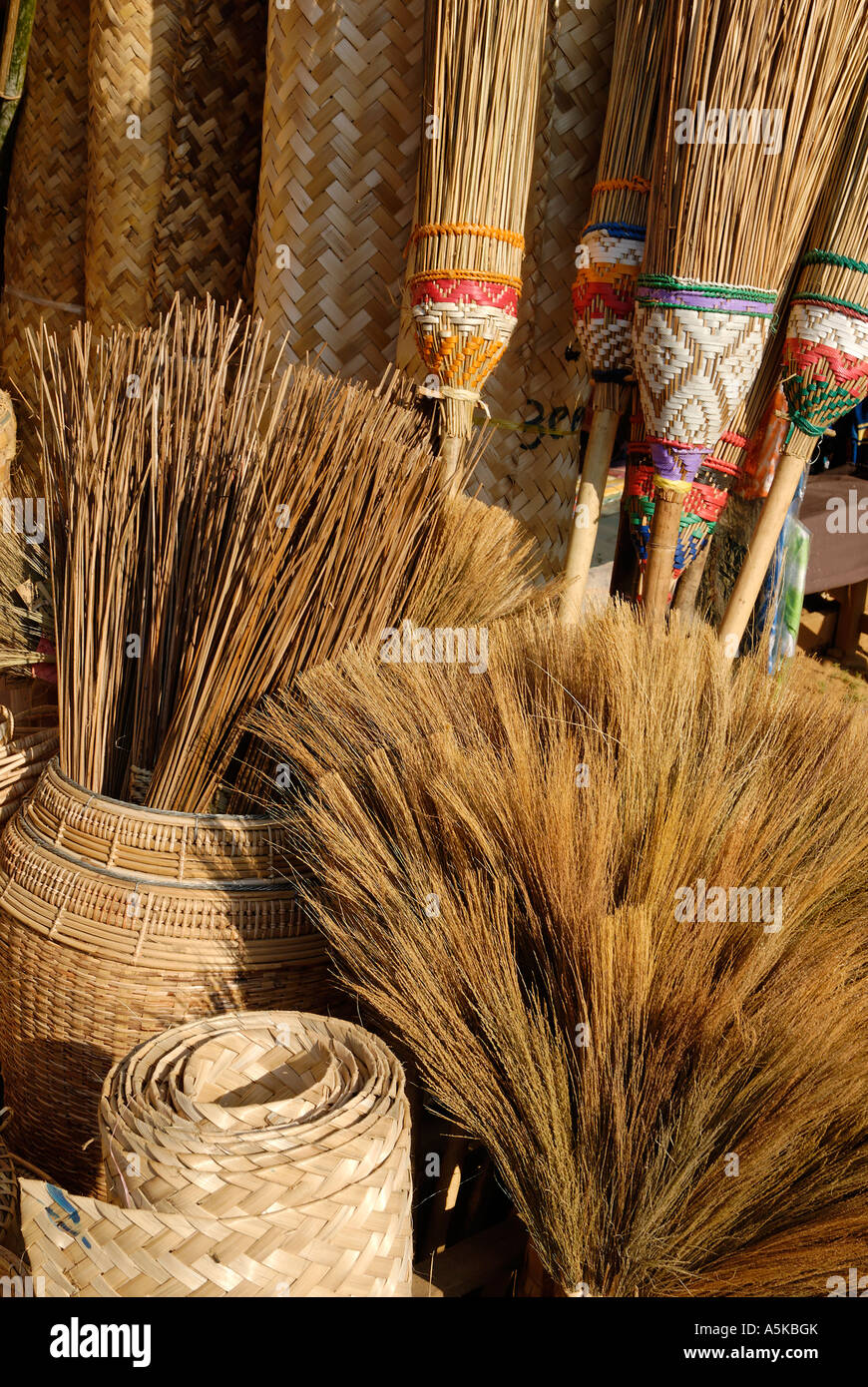Brooms at market stall hires stock photography and images Alamy