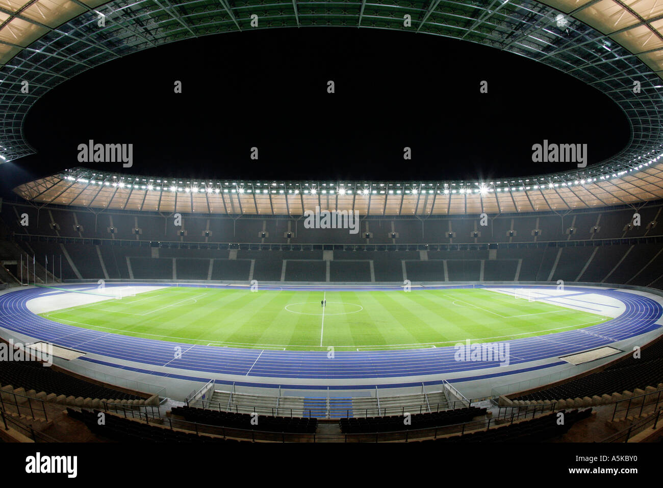 Empty Olympic stadium in Berlin at night Stock Photo - Alamy