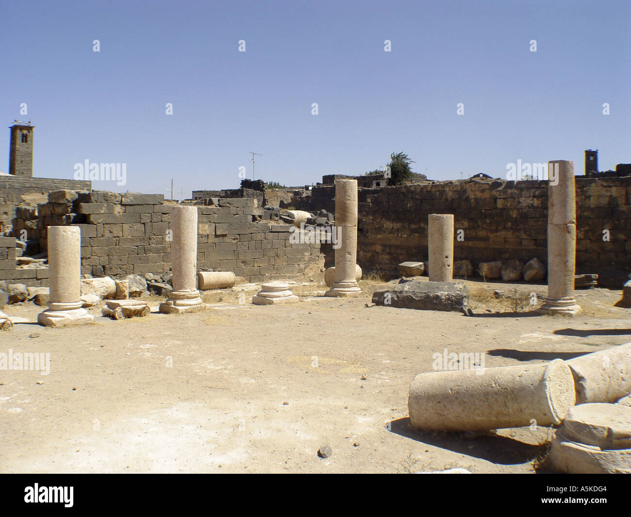 Ruins in bosra Stock Photo