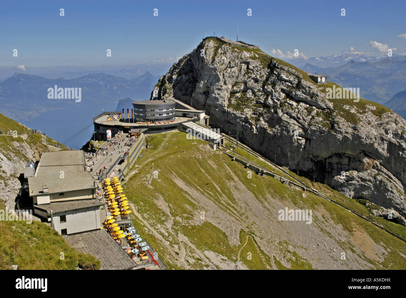 Lucerne luzern Switzerland Mount Pilatus scenic oveview Stock Photo
