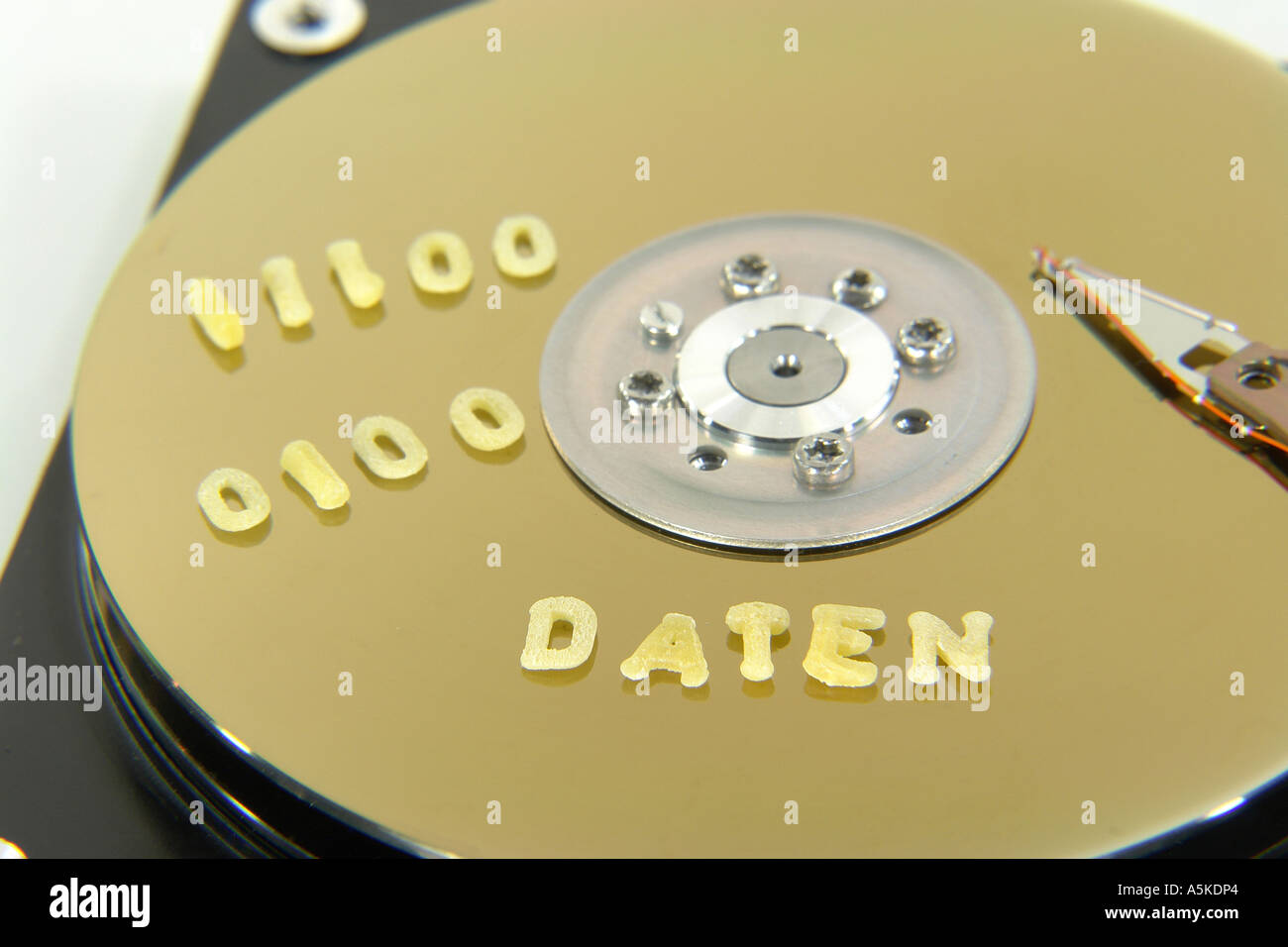 Symbolic Image data on a Harddisc (DATEN) Stock Photo