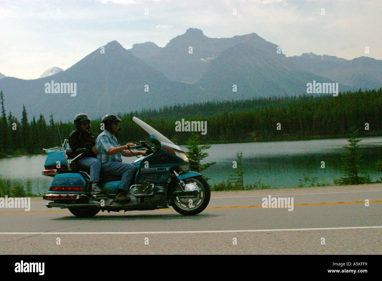 Horizontal Motorcyle riders Stock Photo