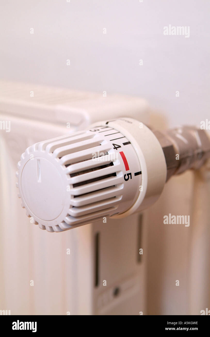 Thermostat at heating elements Stock Photo Alamy