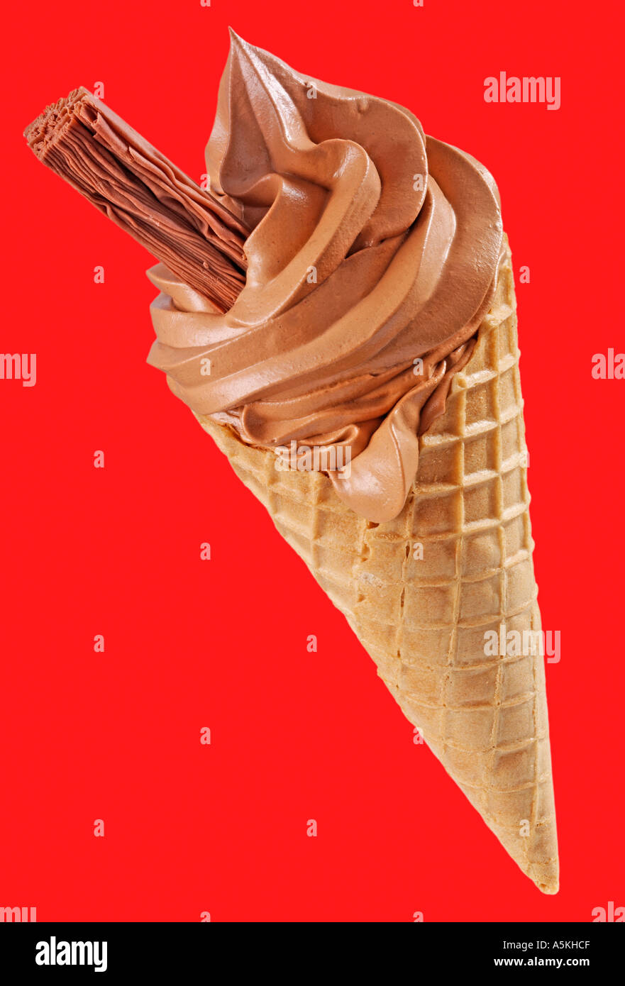 CHOCOLATE ICE CREAM CONE ON Stock Photo Alamy